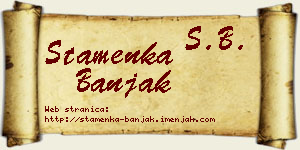 Stamenka Banjak vizit kartica